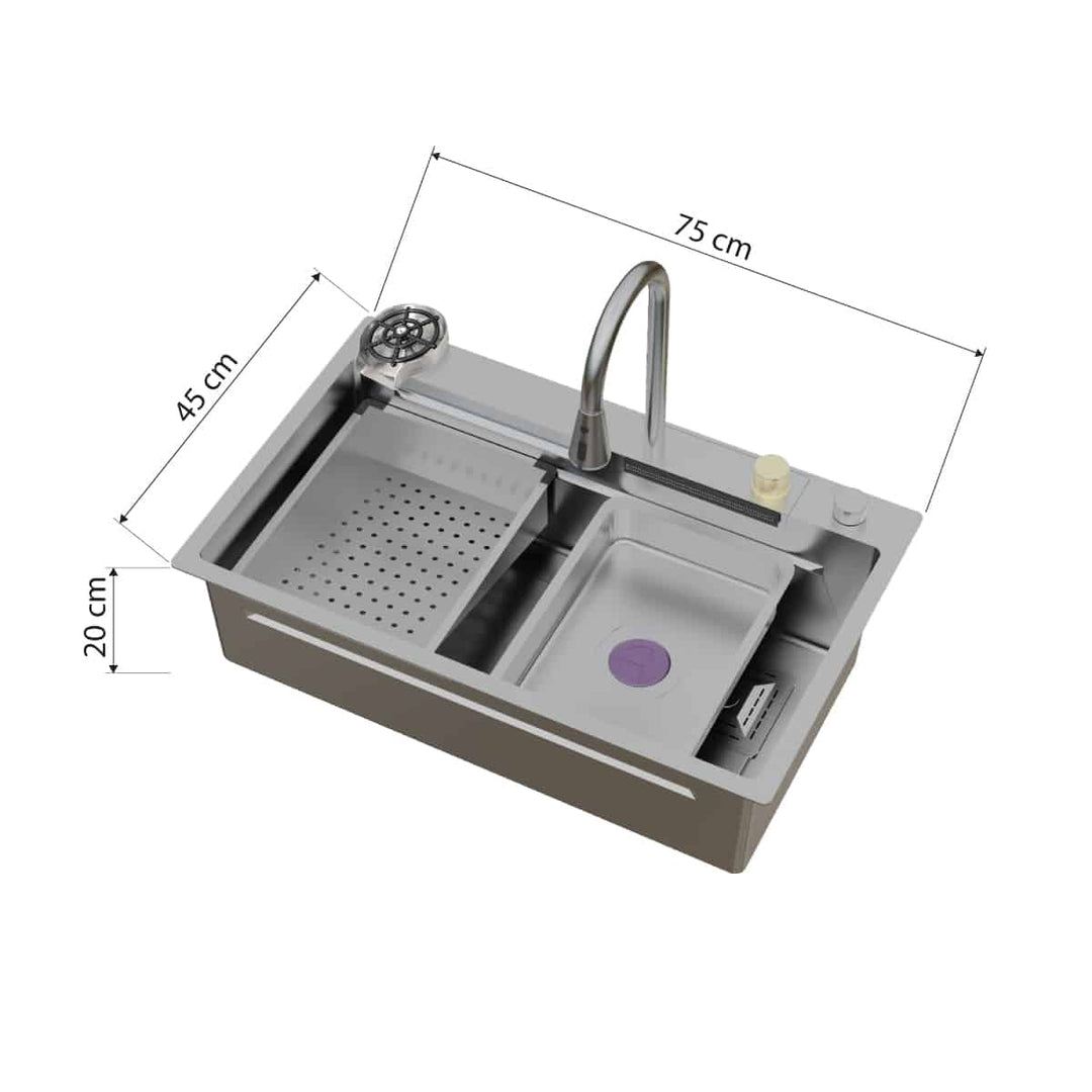 Şelale Tasarımlı Akıllı Eviye As 3541 75×45 CM İnox