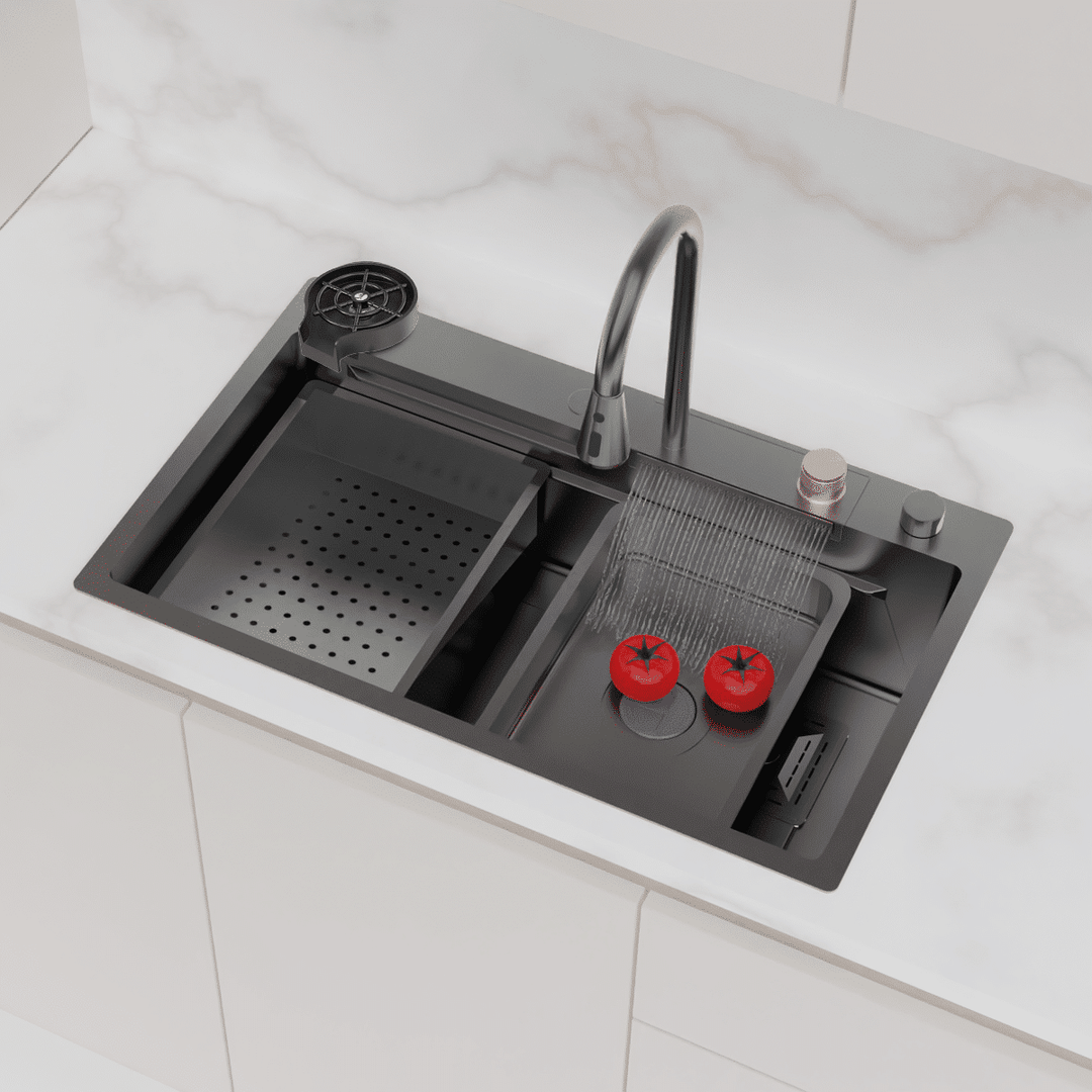 Şelale Tasarımlı Akıllı Eviye As 3541 75×45 CM Antrasit