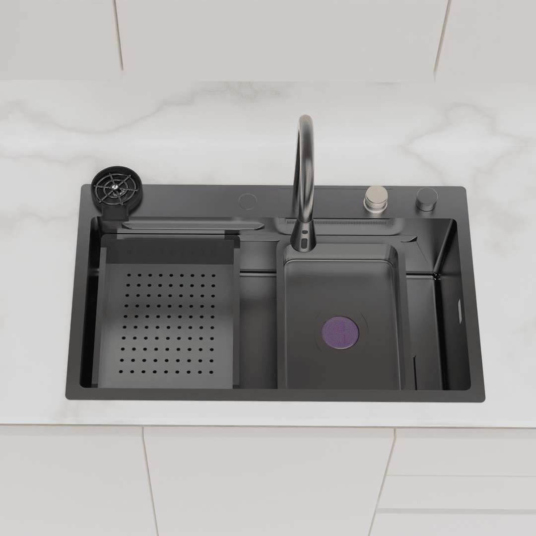 Şelale Tasarımlı Akıllı Eviye As 3541 75×45 CM Antrasit