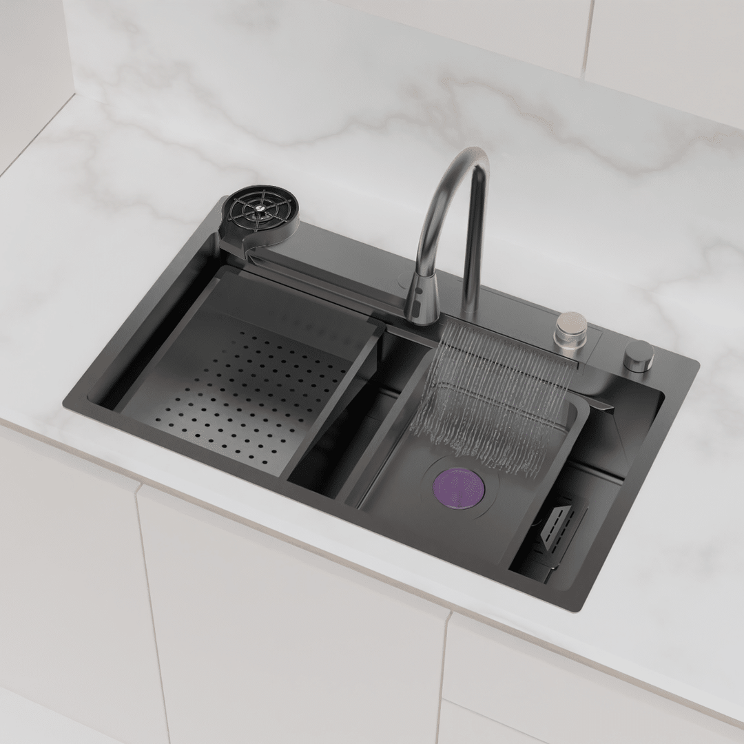 Şelale Tasarımlı Akıllı Eviye As 3541 75×45 CM Antrasit