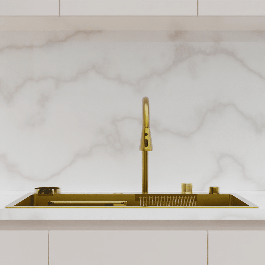 Şelale Tasarımlı Akıllı Eviye As 3541 75×45 cm Gold