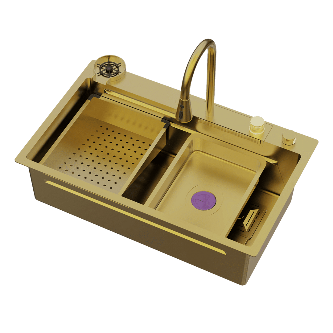 Şelale Tasarımlı Akıllı Eviye As 3541 75×45 cm Gold