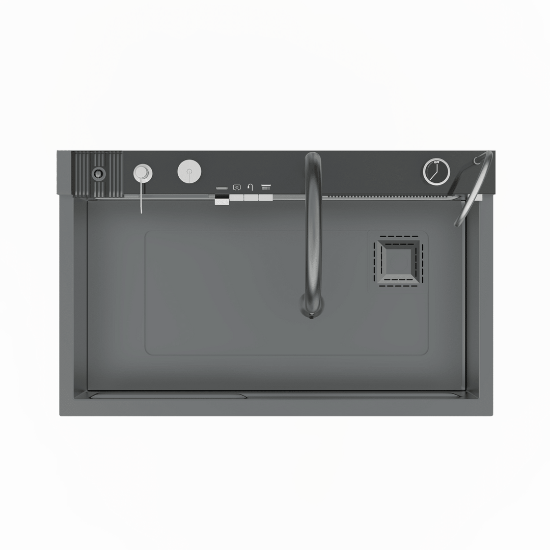 Dijital Lüks Şelale Tasarımlı Akıllı Eviye AS3547 75×45 cm. Antrasit